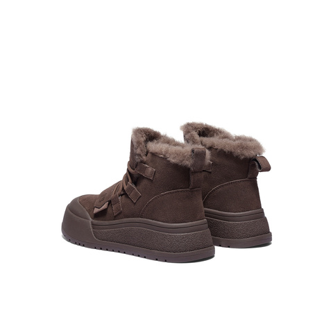 森达雪地靴女2025冬新商场同款户外保暖厚底休闲短靴XUS01DD5