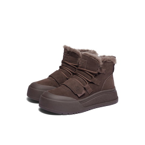 森达雪地靴女2025冬新商场同款户外保暖厚底休闲短靴XUS01DD5