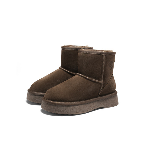 森达雪地靴女2025冬季新款商场同款经典休闲短靴XUX01DD5