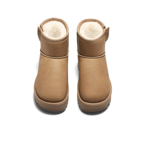 森达雪地靴女2025冬新商场同款经典休闲厚底短靴XUZ01DD5