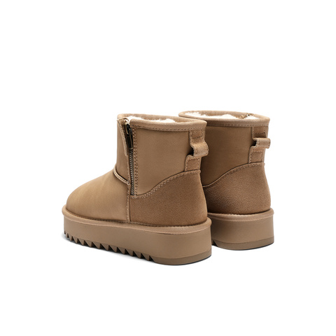 森达雪地靴女2025冬新商场同款经典休闲厚底短靴XUZ01DD5