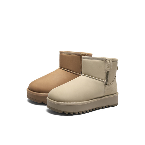 森达雪地靴女2025冬新商场同款经典休闲厚底短靴XUZ01DD5