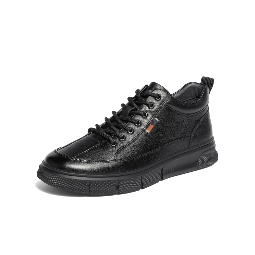 森达高帮鞋男2025冬季新款商场同款时尚运动厚底板鞋K6A40DD5