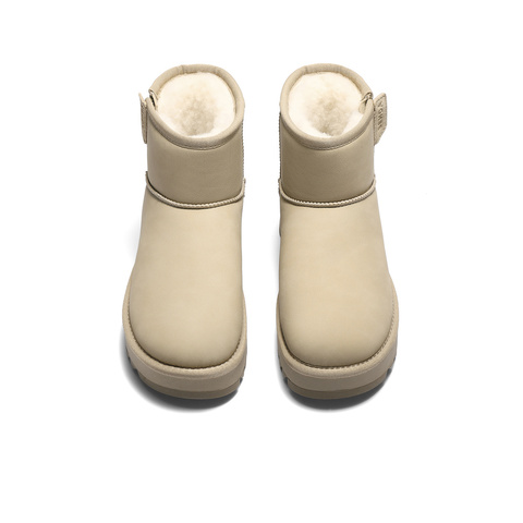 森达雪地靴女2025冬新商场同款经典休闲厚底短靴XUZ01DD5