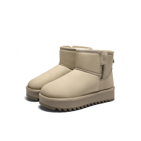 森达雪地靴女2025冬新商场同款经典休闲厚底短靴XUZ01DD5