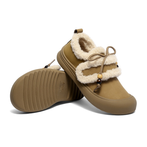 森达毛毛鞋女2025冬季新款商场同款保暖一脚蹬休闲鞋XTQ01DM5