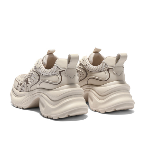 森达网面鞋女2025秋新商场同款拼接厚底休闲老爹鞋XRX01CM5