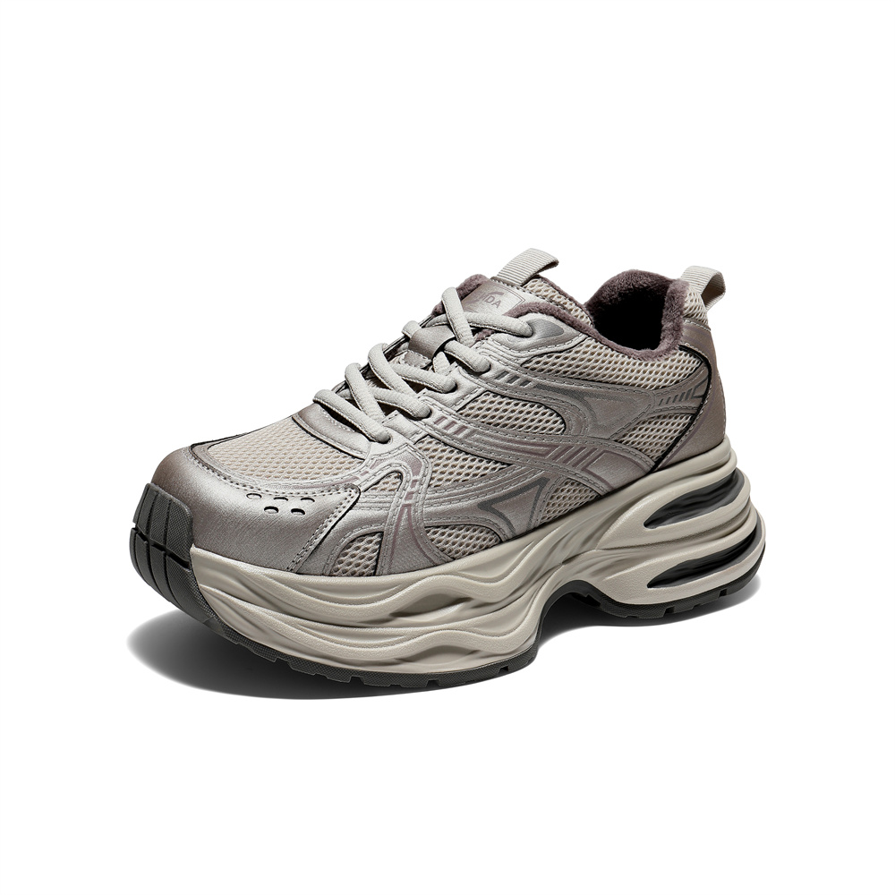 森达老爹鞋女2025冬新商场同款网面厚底户外休闲鞋XVF01DM5