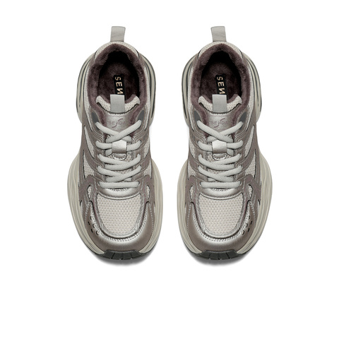 森达老爹鞋女2025冬新商场同款网面厚底户外休闲鞋XVF01DM5