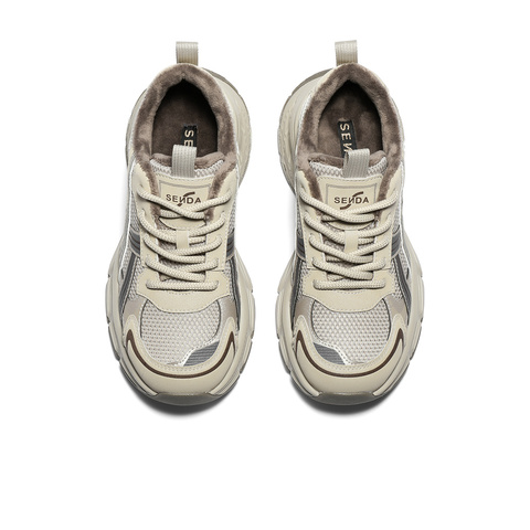 森达老爹鞋女2025季新商场同款网面厚底户外休闲鞋XVE01DM5