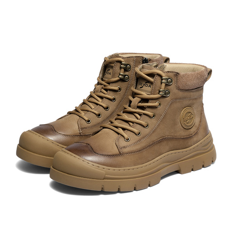 森达马丁靴男2025冬新商场同款户外徒步休闲工装靴DB011DD5