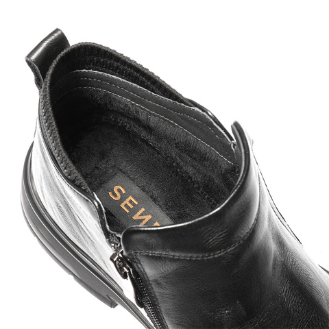 森达皮靴男2025冬季新款抓纹真皮厚底休闲短靴VD004DD5