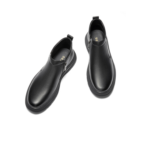 森达皮靴男2025冬季新款商场同款简约厚底休闲短靴K5R40DD5
