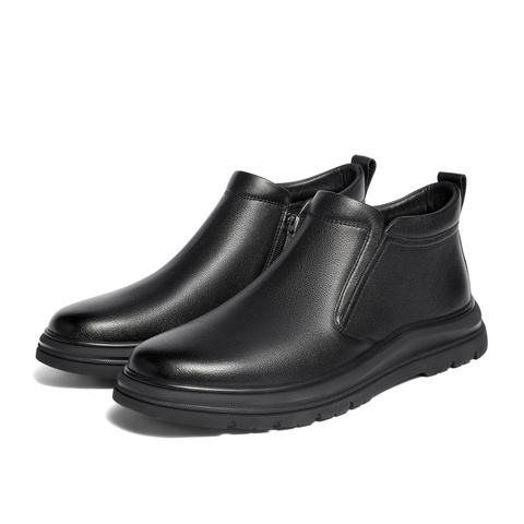 森达皮靴男2025冬季新款商场同款简约厚底休闲短靴K5R40DD5