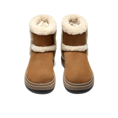 森达雪地靴女2025冬新商场同款保暖东北短靴棉鞋XVN01DD5