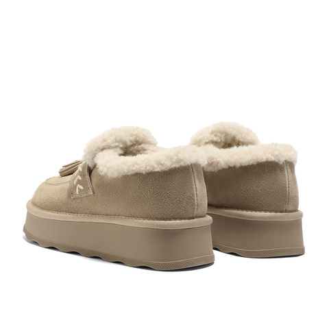 森达毛毛鞋女2025冬新保暖毛绒户外厚底流苏雪地鞋ZTI54DA5