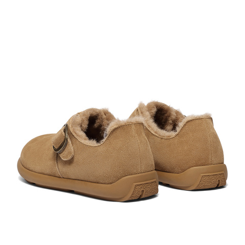 森达勃肯鞋男2025冬新舒适毛绒保暖平底户外休闲鞋VD015DM5