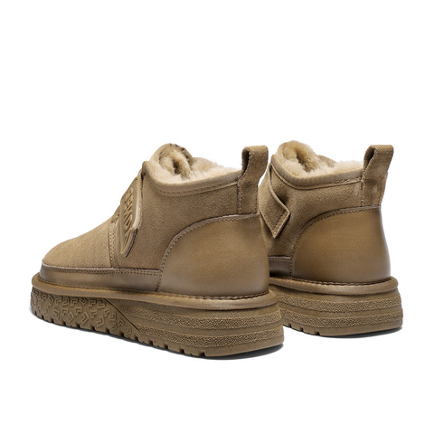 森达雪地靴男2025冬新商场同款户外保暖毛绒休闲短靴DB001DD5