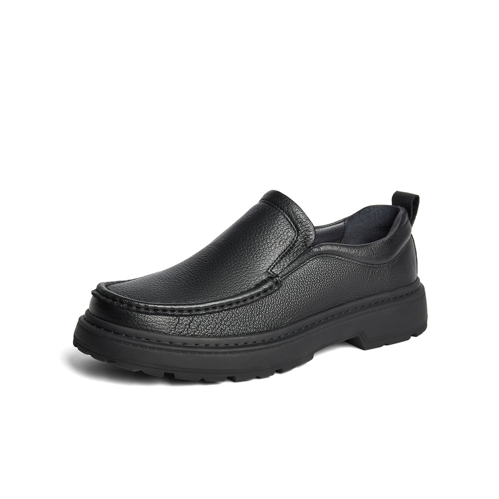 森达休闲皮鞋男2025冬新简约一脚蹬软面休闲鞋1TF02DM5