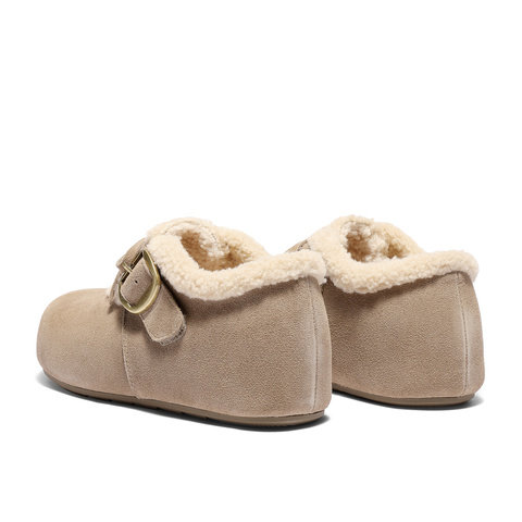 森达毛毛鞋女2025冬新毛绒户外保暖休闲勃肯鞋ZTI77DM5