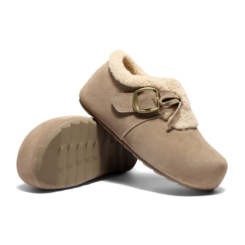 森达毛毛鞋女2025冬新毛绒户外保暖休闲勃肯鞋ZTI77DM5