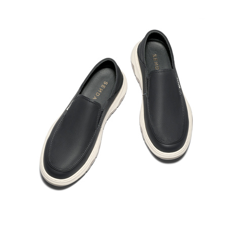 森达休闲皮鞋男2026春新商场同款一脚蹬乐福鞋2BQ01AM6