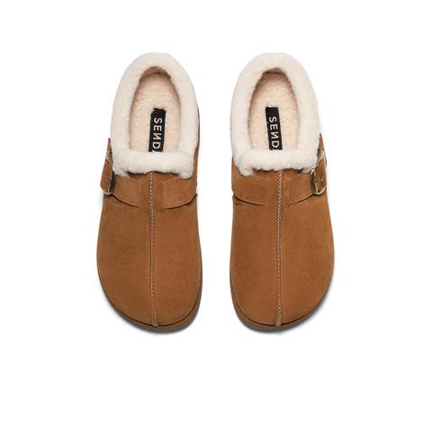 森达毛毛鞋女2025冬新商场同款毛绒保暖舒适休闲鞋XWN01AM6