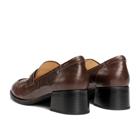 森达乐福鞋女2026春新商场同款抓纹羊皮粗跟职场单鞋XWK01AA6