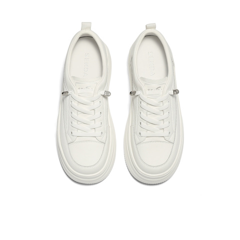 森达小白鞋女2026春新商场同款简约松糕厚底休闲鞋XWU01AM6