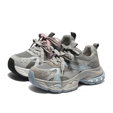 森达老爹鞋女2026春新商场同款网面厚底户外休闲鞋XVG01AM6