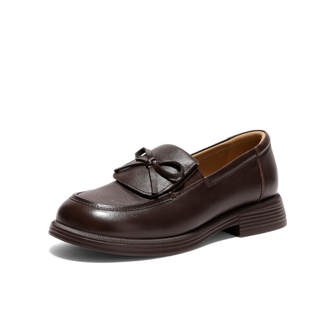 森达乐福鞋女2026春新款学院风蝴蝶结休闲单鞋WP063AA6