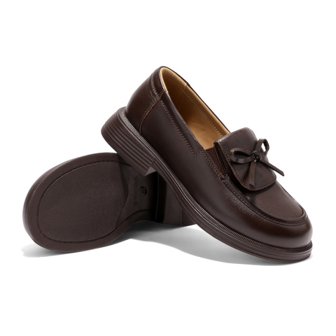 森达乐福鞋女2026春新款学院风蝴蝶结休闲单鞋WP063AA6