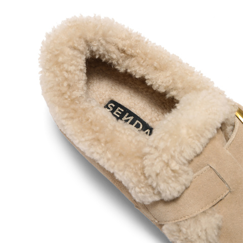 森达勃肯鞋女2026春季新款毛绒保暖舒适休闲毛毛鞋ZTK14AM6
