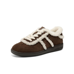 森达毛毛鞋女2026春新德训户外休闲保暖休闲板鞋4QSB7AM6