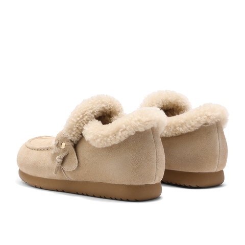 森达勃肯鞋女2026春季新款毛绒保暖舒适休闲毛毛鞋ZTK16AM6