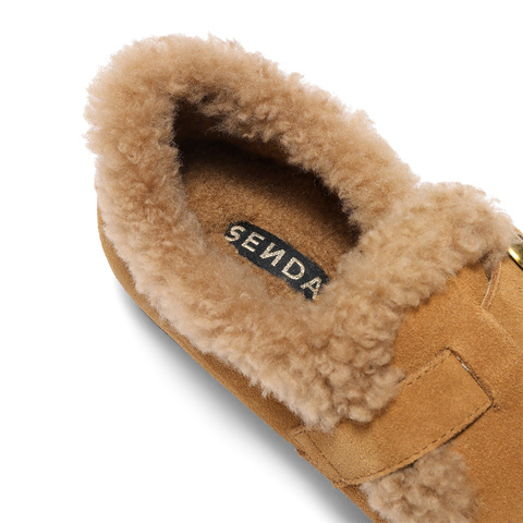 森达勃肯鞋女2026春季新款毛绒保暖舒适休闲毛毛鞋ZTK14AM6