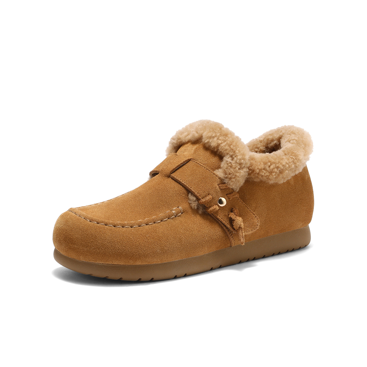 森达勃肯鞋女2026春季新款毛绒保暖舒适休闲毛毛鞋ZTK16AM6