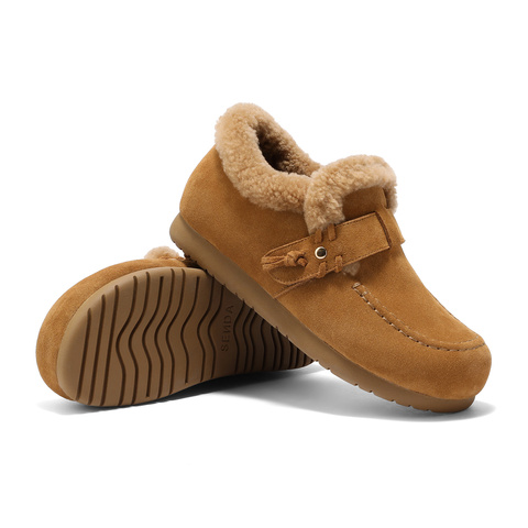 森达勃肯鞋女2026春季新款毛绒保暖舒适休闲毛毛鞋ZTK16AM6