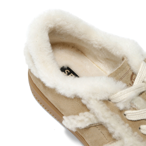 森达毛毛鞋女2026春新德训户外休闲保暖休闲板鞋4QSB7AM6