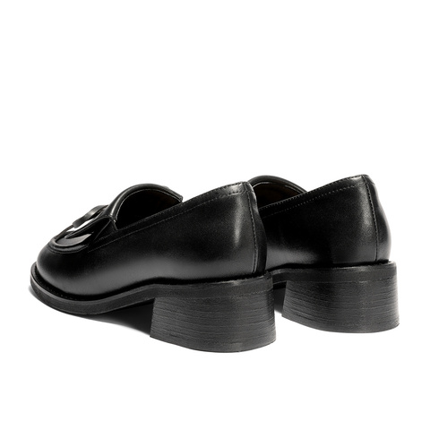 森达乐福鞋女款2026春新蝴蝶结一脚蹬粗跟通勤单鞋ZTJ11AA6