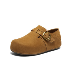 森达勃肯鞋女2026春新毛绒保暖一脚蹬内增高休闲鞋XXR01AM6