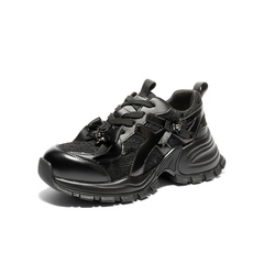 森达老爹鞋女2026春季新款商场同款蝴蝶结厚底休闲鞋XZF01AM6