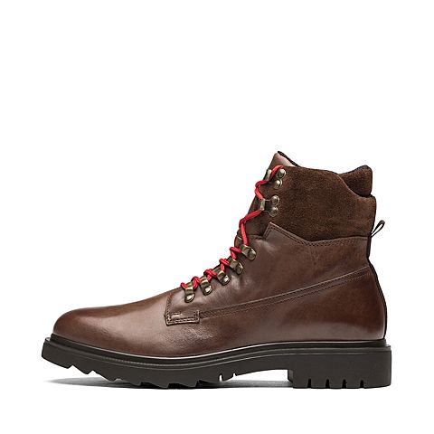 SKAP/圣伽步冬专柜同款深啡牛皮休闲工装男中靴20712201