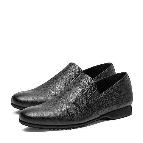 SKAP/圣伽步春夏专柜同款黑色牛皮革舒适男单鞋20812622