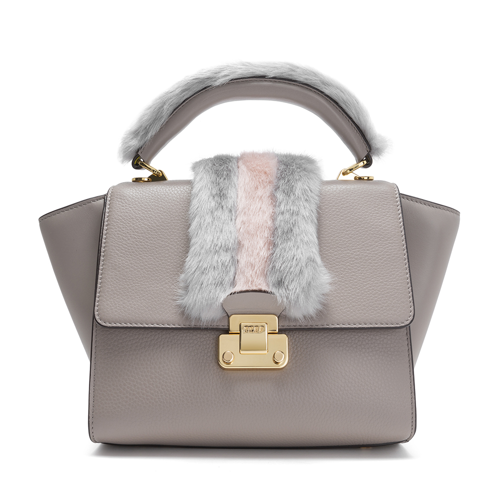 SKAP/圣伽步秋冬专柜同款牛皮毛毛翅膀女手提斜挎包10826531