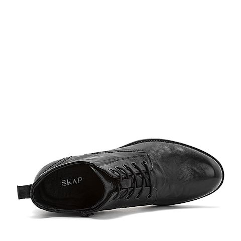 SKAP/圣伽步冬季专柜同款牛皮时尚休闲商务男短靴20815961