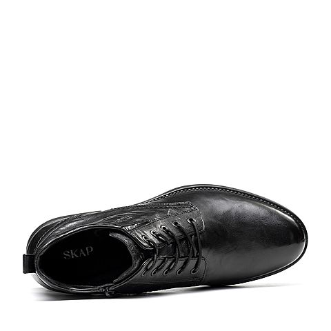 SKAP圣伽步冬季新款简约牛皮革马丁靴男低靴短靴20914341