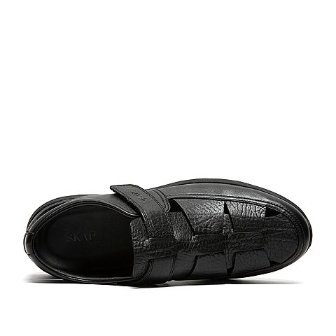 SKAP/圣伽步2020夏新款专柜同款英伦镂空魔术贴男休闲皮鞋N16A4701
