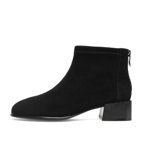 SKAP/圣伽步2020冬季新款商场同款羊皮革中跟女短靴NNDBH903
