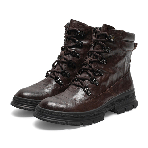 SKAP/圣伽步2020冬季新款牛皮革复古厚底马丁靴女皮短靴NNDBM704